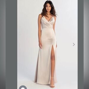 Jenny Yoo Long Bridesmaids Dress Beckett Latte Size 2 Worn Once